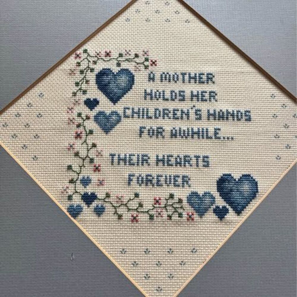 Framed Mother Quote Cross Stitch Art